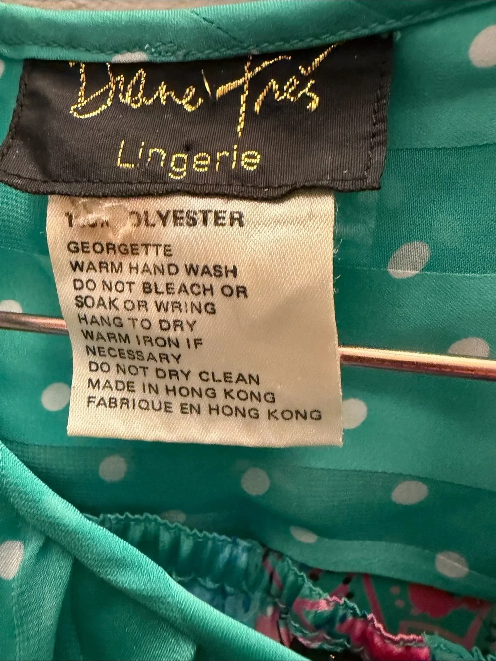 Vintage 80s Diane Freis Lingerie 2 Piece Set Georgette Tunic & Pants Aqua Teal